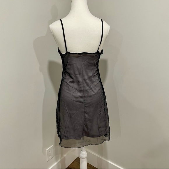 Vintage Y2K Butterfly Glitter Mesh Overlay Slip Dress Size Small *Flawed - Picture 3 of 7